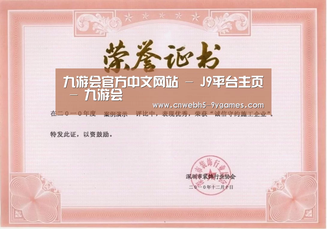 九游荣誉证书一(图1)